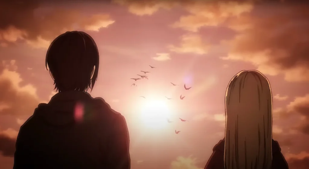 ¿Por qué Eren se volvió villano en Attack on Titan? 7 Eren contemplando su mano herida en el Camino, rodeado de sangre y vacío