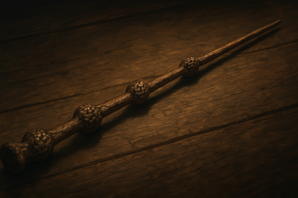 ¿Por qué Harry Potter rompió la Varita de Saúco? 2 harry potter varita sauco sola sobre madera