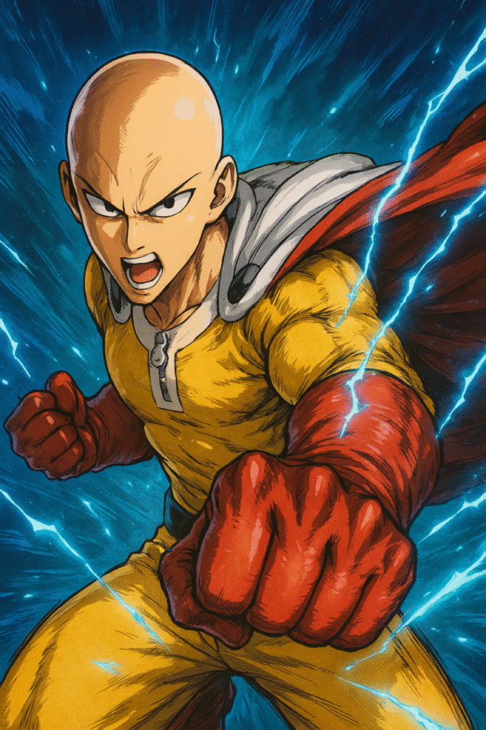 ¿Quién es el personaje más fuerte del anime? 2 saitama-one-punch-man-fuerza-poder-anime