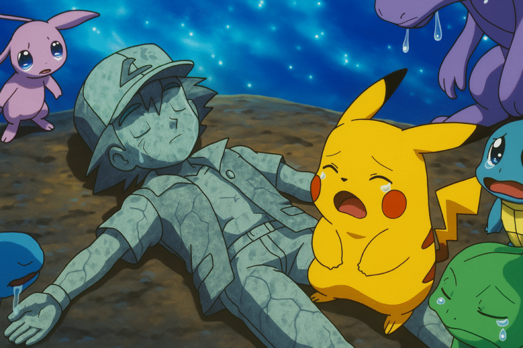 Momentos más tristes del anime Pokémon que aún duelen 4 La muerte (temporal) de Ash – Sacrificio total en la primera película