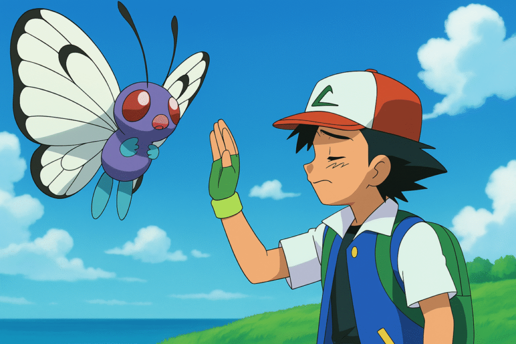 Momentos más tristes del anime Pokémon que aún duelen 2 La despedida de Butterfree – El primer corazón roto