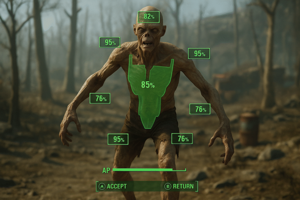 ¿Qué tan fiel es Fallout en Prime Video al universo del videojuego? 5 Fallout-4 vats feral ghoul