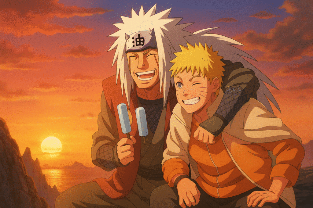 ¿Por qué Jiraiya no revivió en Naruto ni Boruto? 2 jiraiya-naruto-atardecer-sonrisa-helado