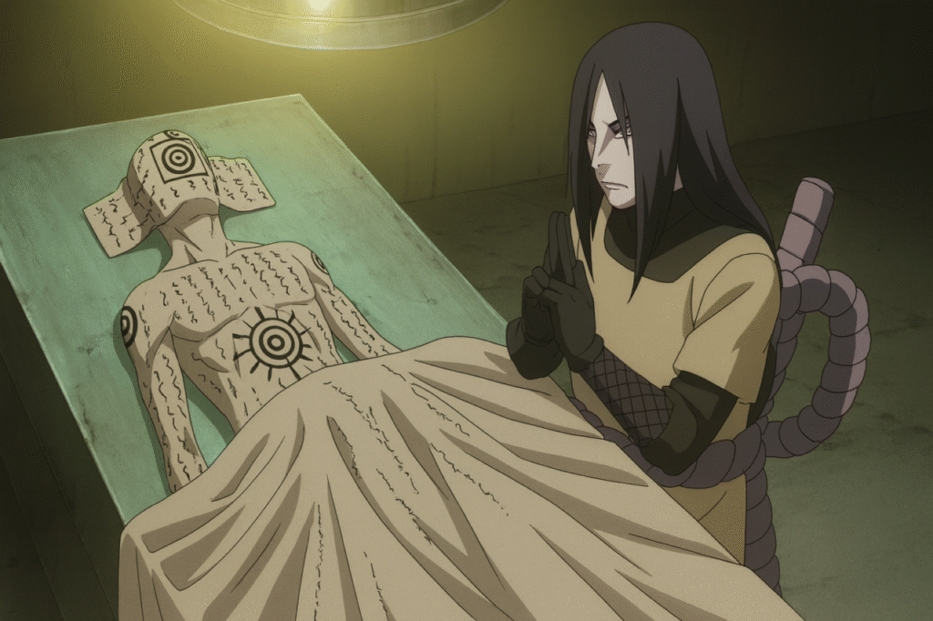 ¿Por qué Jiraiya no revivió en Naruto ni Boruto? 4 orochimaru-edo-tensei-ritual-horizontal-anime-style